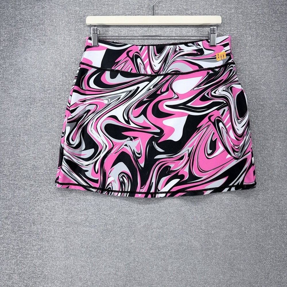 Loudmouth Ladies Golf Skort Women Size Medium Pink Black Marble Tennis